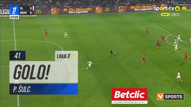 GOLO! Lyon, P. Šulc aos 41', Lyon 1-0 Brest