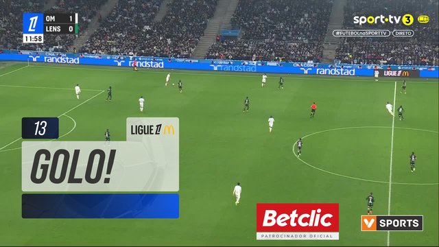 GOLO! Marselha aos 13', Marselha 2-0 Lens
