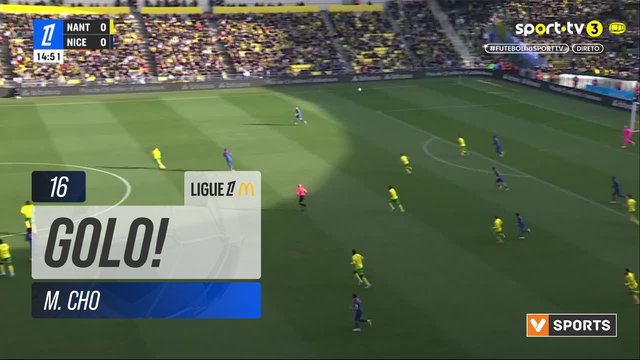 GOLO! Nice, M. Cho aos 16', Nantes 0-1 Nice