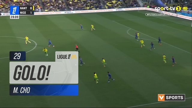 GOLO! Nice, M. Cho aos 29', Nantes 0-2 Nice