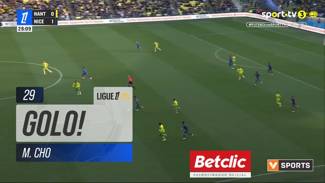 GOLO! Nice, M. Cho aos 29', Nantes 0-2 Nice