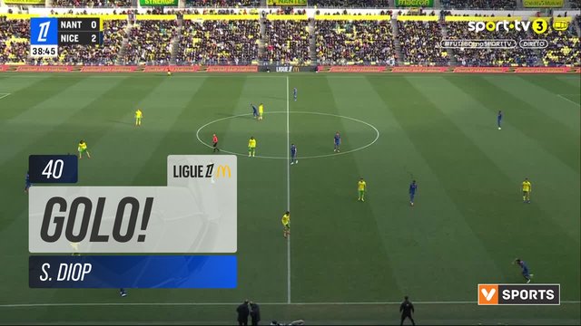 GOLO! Nice, S. Diop aos 40', Nantes 0-3 Nice