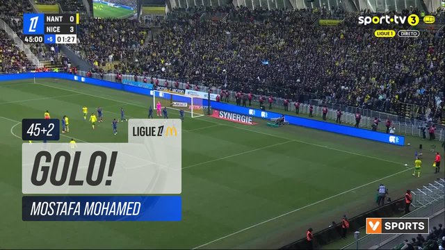 GOLO! Nantes, Mostafa Mohamed aos 45'+2', Nantes 1-3 Nice