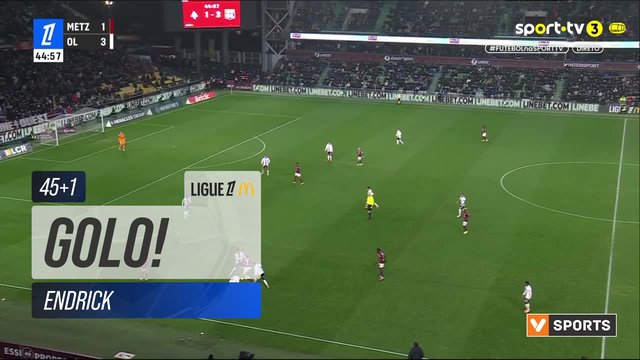 GOLO! Lyon, Endrick aos 45'+1', Metz 1-4 Lyon
