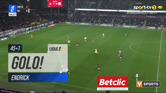 GOLO! Lyon, Endrick aos 45'+1', Metz 1-4 Lyon