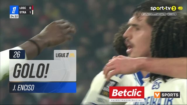 GOLO! Strasbourg, J. Enciso aos 26', Lille 0-2 Strasbourg