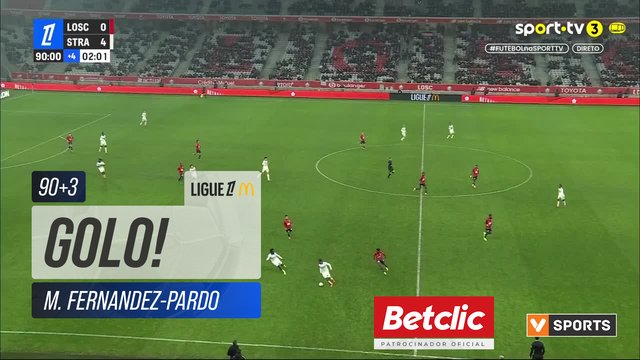 GOLO! Lille, M. Fernandez-Pardo aos 90'+3', Lille 1-4 Strasbourg