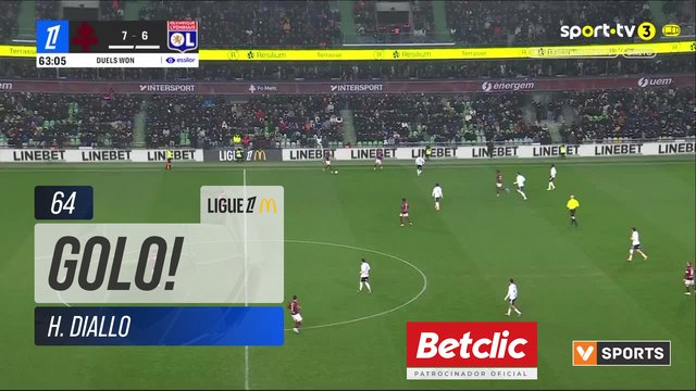 GOLO! Metz, H. Diallo aos 64', Metz 2-4 Lyon