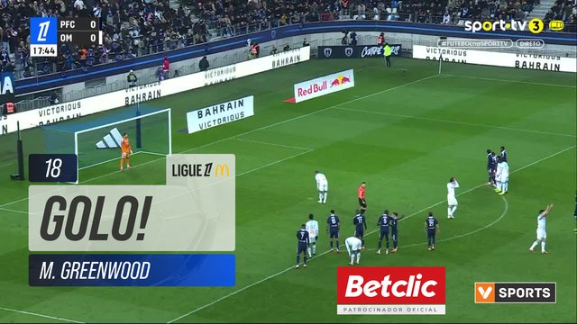 GOLO! Marselha, M. Greenwood aos 18', Paris FC 0-1 Marselha