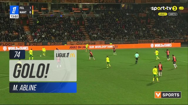 GOLO! Nantes, M. Abline aos 74', Lorient 1-1 Nantes