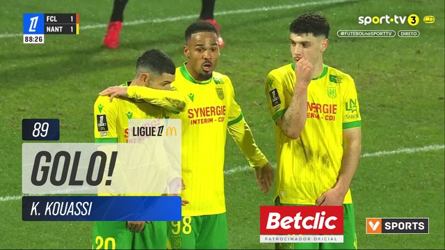 GOLO! Lorient, K. Kouassi aos 89', Lorient 2-1 Nantes
