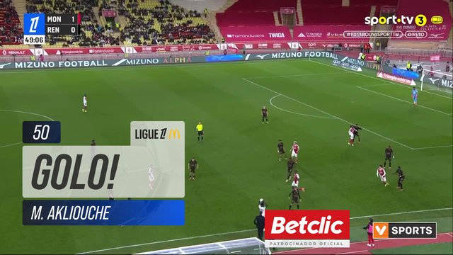 GOLO! Monaco, M. Akliouche aos 50', Monaco 2-0 Rennes