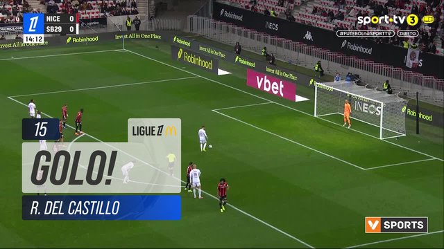 GOLO! Brest, R. Del Castillo aos 15', Nice 0-1 Brest