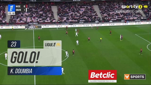 GOLO! Brest, K. Doumbia aos 23', Nice 0-2 Brest