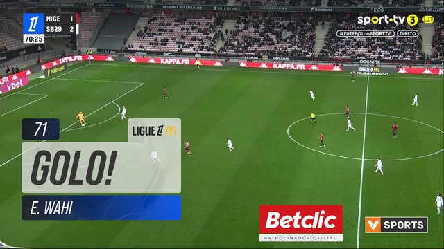 GOLO! Nice, E. Wahi aos 71', Nice 2-2 Brest