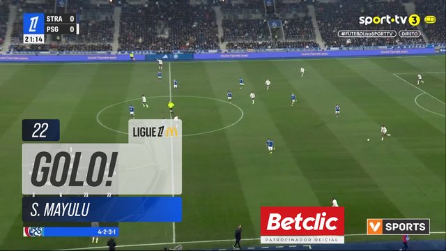 GOLO! PSG, S. Mayulu aos 22', Strasbourg 0-1 PSG