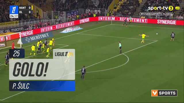 GOLO! Lyon, P. Šulc aos 25', Nantes 0-1 Lyon