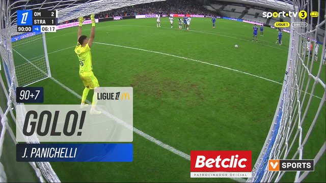 GOLO! Strasbourg, J. Panichelli aos 90'+7', Marselha 2-2 Strasbourg