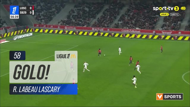 GOLO! Brest, R. Labeau Lascary aos 58', Lille 0-1 Brest