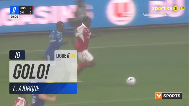 GOLO! Brest, L. Ajorque aos 10', Brest 1-0 Marselha