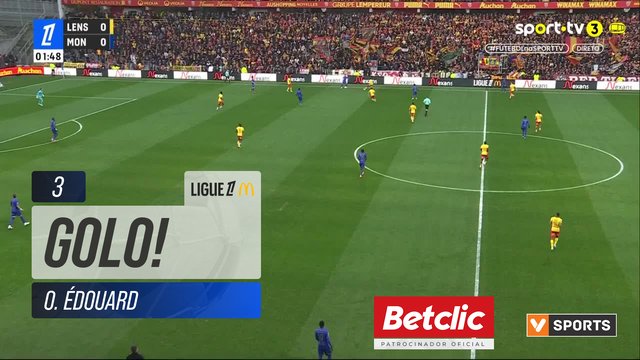 GOLO! Lens, O. Édouard aos 3', Lens 1-0 Monaco