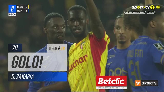 GOLO! Monaco, D. Zakaria aos 70', Lens 2-2 Monaco