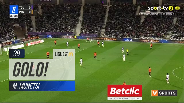GOLO! Paris FC, M. Munetsi aos 39', Toulouse 0-1 Paris FC