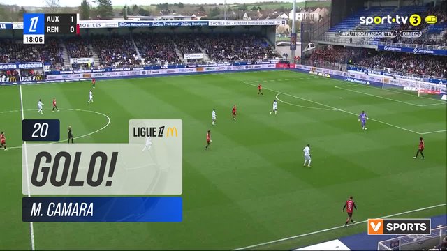 GOLO! Rennes, M. Camara aos 20', Auxerre 0-1 Rennes