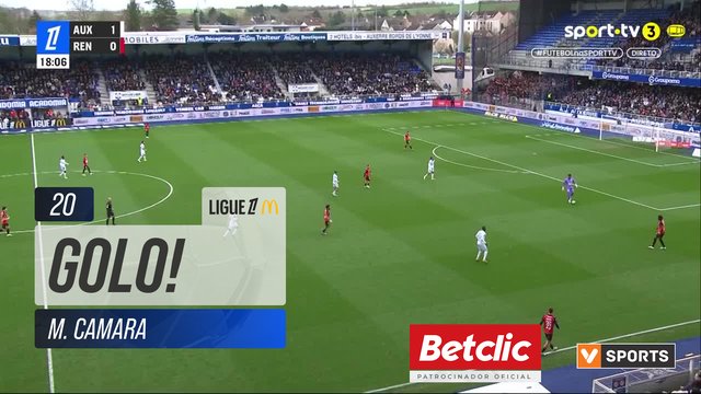 GOLO! Rennes, M. Camara aos 20', Auxerre 0-1 Rennes