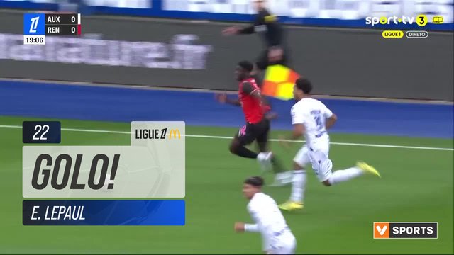 GOLO! Rennes, E. Lepaul aos 22', Auxerre 0-2 Rennes
