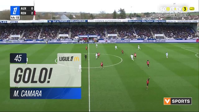 GOLO! Rennes, M. Camara aos 45', Auxerre 0-3 Rennes