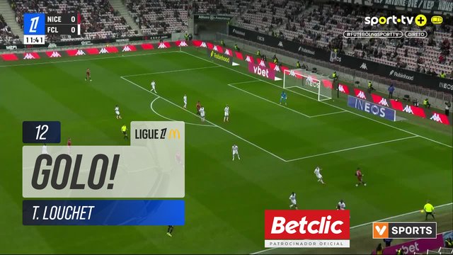 GOLO! Nice, T. Louchet aos 12', Nice 1-0 Lorient
