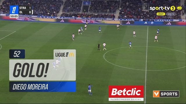 GOLO! Strasbourg, Diego Moreira aos 52', Strasbourg 2-0 Lyon