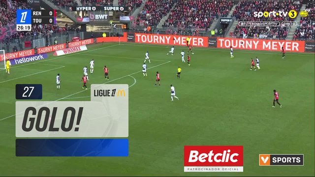 GOLO! Rennes aos 27', Rennes 1-0 Toulouse