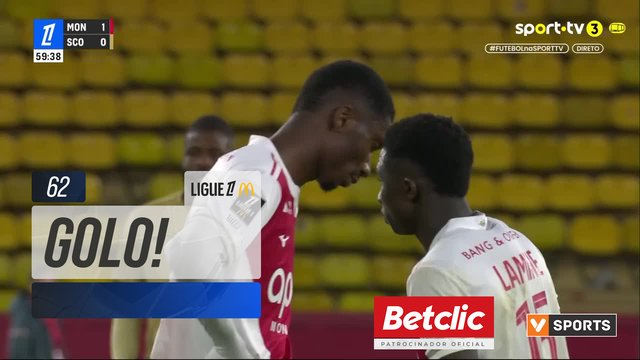 GOLO! Monaco aos 62', Monaco 2-0 Angers
