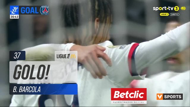 GOLO! PSG, B. Barcola aos 37', Le Havre 0-1 PSG