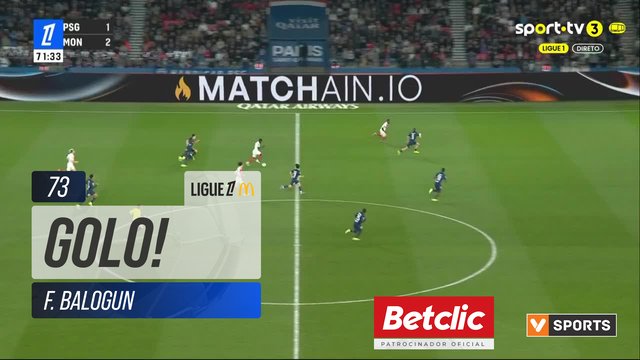 GOLO! Monaco, F. Balogun aos 73', PSG 1-3 Monaco
