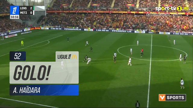 GOLO! Lens, A. Haïdara aos 52', Lens 3-0 Metz