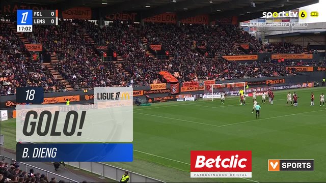 GOLO! Lorient, B. Dieng aos 18', Lorient 1-0 Lens