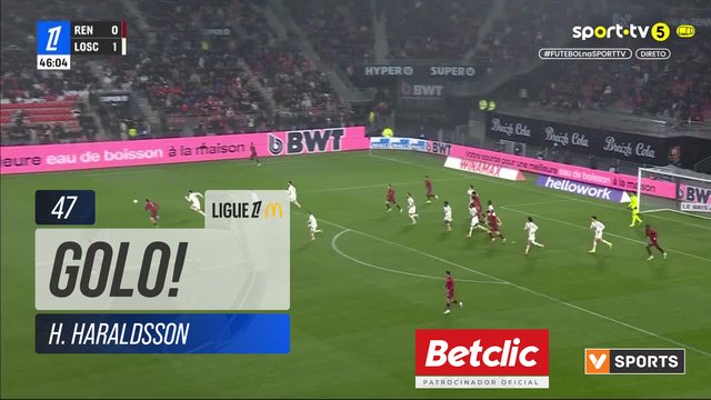 GOLO! Lille, H. Haraldsson aos 47', Rennes 0-2 Lille