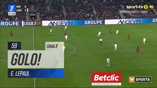 GOLO! Rennes, E. Lepaul aos 59', Rennes 1-2 Lille