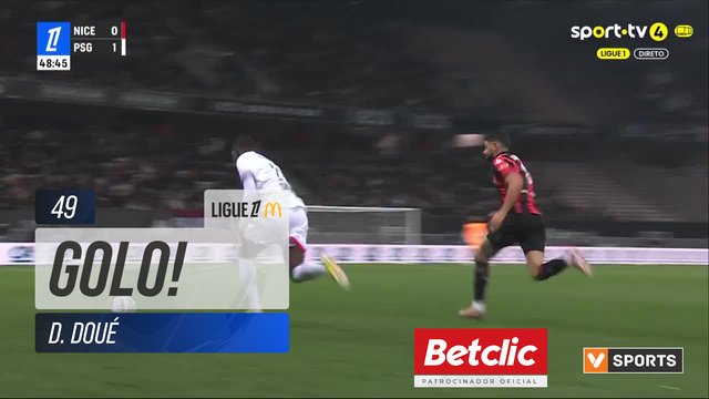 GOLO! PSG, D. Doué aos 49', Nice 0-2 PSG