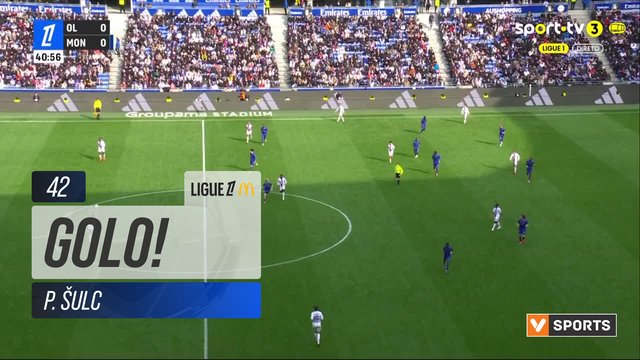 GOLO! Lyon, P. Šulc aos 42', Lyon 1-0 Monaco