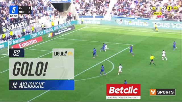 GOLO! Monaco, M. Akliouche aos 62', Lyon 1-1 Monaco