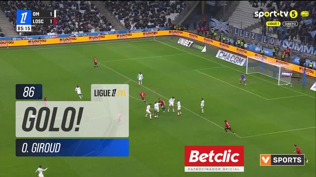 GOLO! Lille, O. Giroud aos 86', Marselha 1-2 Lille