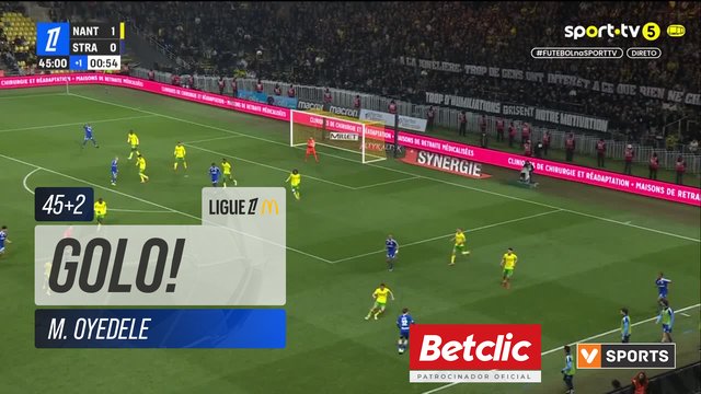 GOLO! Strasbourg, M. Oyedele aos 45'+2', Nantes 1-1 Strasbourg