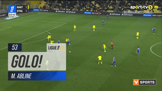 GOLO! Nantes, M. Abline aos 53', Nantes 2-1 Strasbourg