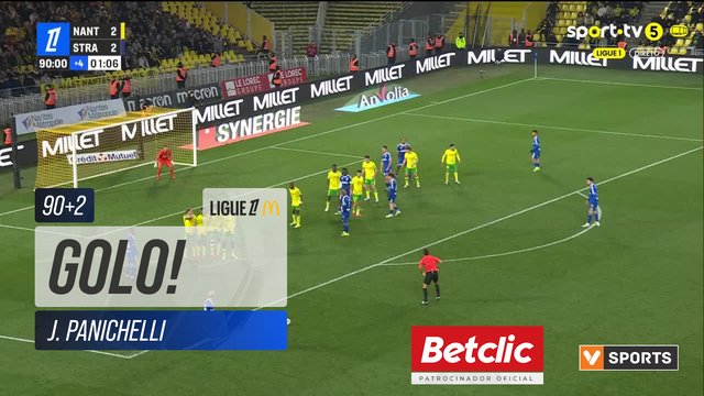 GOLO! Strasbourg, J. Panichelli aos 90'+2', Nantes 2-3 Strasbourg