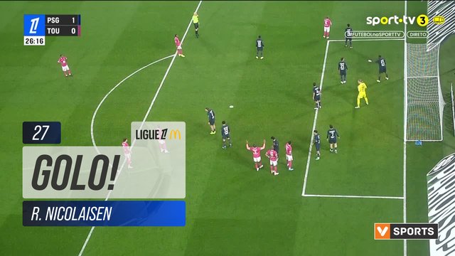 GOLO! Toulouse, R. Nicolaisen aos 27', PSG 1-1 Toulouse