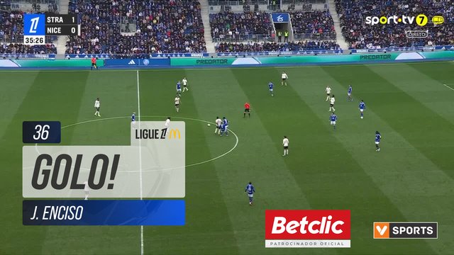 GOLO! Strasbourg, J. Enciso aos 36', Strasbourg 2-0 Nice